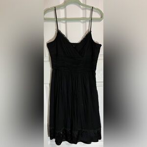 Laundry By Shelli Segal 100% Silk Black Empire Waist Sweetheart Dress